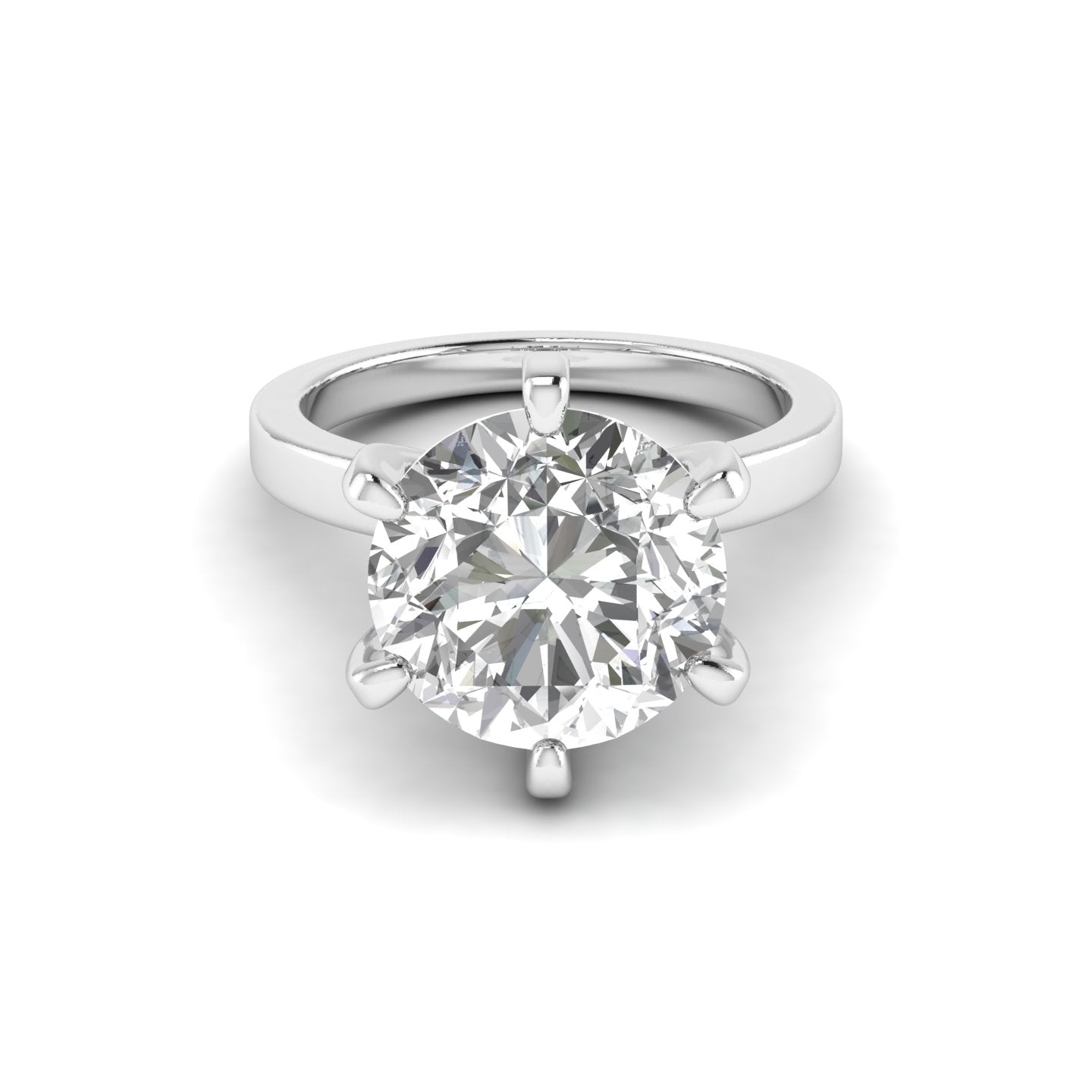White Gold Studded 4.41 Carat Lab Grown Diamond Ring-F Color VS1 Clarity.
